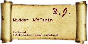 Widder Jázmin névjegykártya